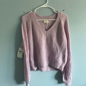 Dreamers Lavender V-Neck Sweater